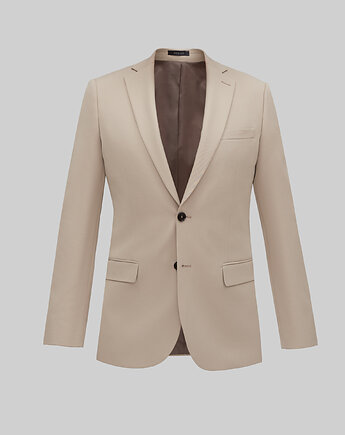 Marynarka do zestawu lido 02 beżowy slim fit, BORGIO