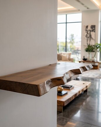 Półka ścienna z niewidocznym mocowaniem-  drewno dębowe, VANLORR