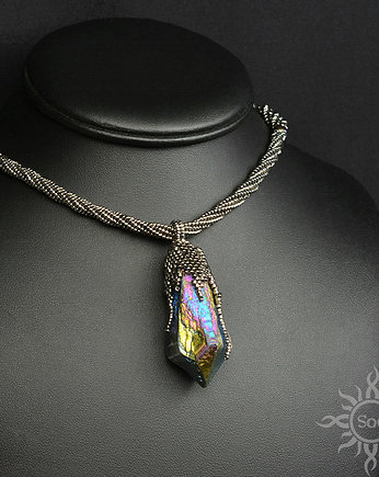 Voima, naszyjnik z kwarcem, beading, Sol