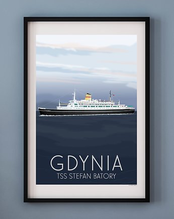 Plakat GDYNIA - TSS STEFAN BATORY, A. W. WIĘCKIEWICZ