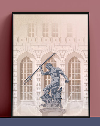 Plakat NEPTUN, pomnik na Starym Mieście w Gdańsku, Gdańsk, Konrad Kunc