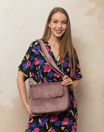 Torebka welurowa cloud pudrowy róż, sacky bag