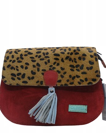 Torebka damska klasyczna na ramię skórzana zamszowa klapka wzór eko OLIVKA, Olivka Warsaw