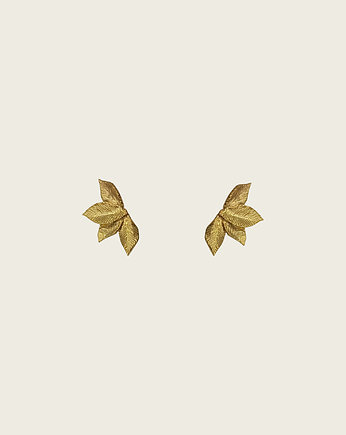 Złote kolczyki cztery płatki - Lotos, KOS jewellery