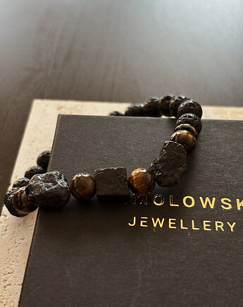 Bransoletka męska Turmalin i Tygrysie Oko, Chmolowska Jewellery