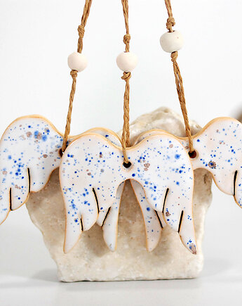 Anielskie skrzydła ceramiczne - ozdoby choinkowe, 10FingersArt
