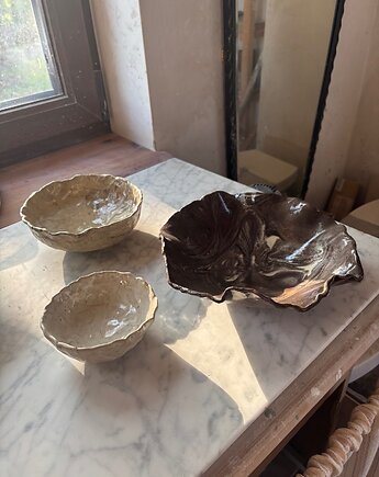 Ceramiczny Zestaw Handmade na Przekąski Nerikomi Earth Tones, Maison Fragile