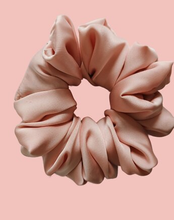 Satynowa gumka satynowa scrunchie owijka frotka brudna brzoskwinia MAXI, Capillum
