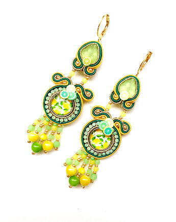 Sutaszowe kolczyki AMALFI z cytrynami, Sylwia Żak