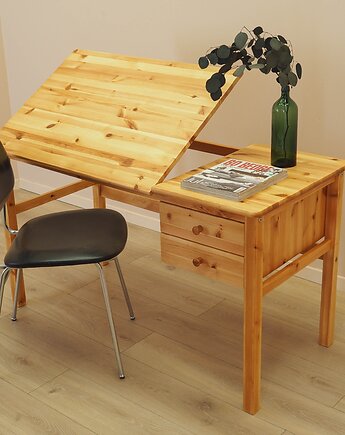 Biurko sosnowe z regulacją blatu, Dania, lata 90., Przetwory design