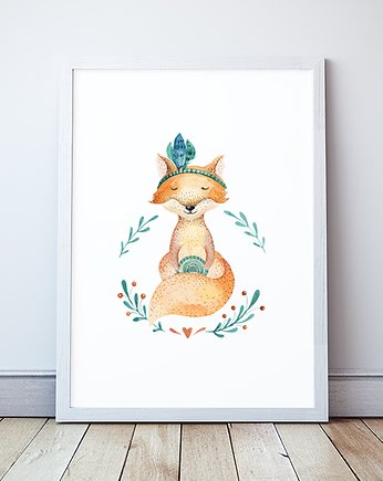 Plakat Lisek z serii Leśne Zwierzęta, Wallie Studio Dekoracji
