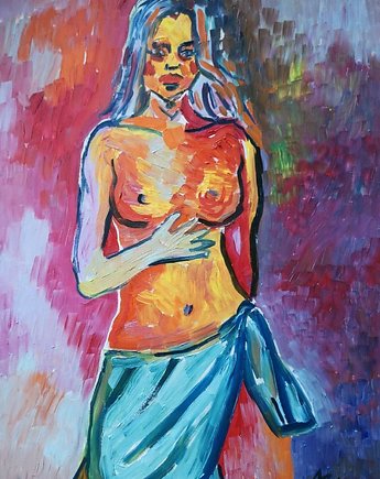 Obraz fowizm akt kobiecy naga, alice oil on canvas