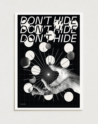 Don't hide / Oryginalna grafika / poster print, Alina Rybacka