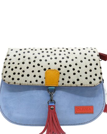 Torebka damska klasyczna zamszowa odpinany wymienny chwost brelok OLIVKA, Olivka Warsaw