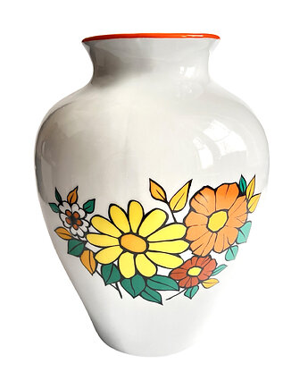 Porcelanowy wazon Chodzież kwiaty, Polska lata 80., Good Old Things