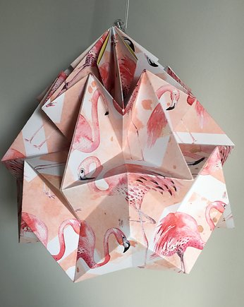 Abażur klosz Origami origamilamp papier Flamingi, Papersign