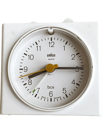 Biały budzik Braun, proj. Dietrich Lubs, Niemcy 1992., Good Old Things