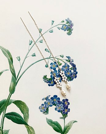 Flora- Kolczyki- Niezapominajka-srebro, OSOBY - Prezent dla teściowej