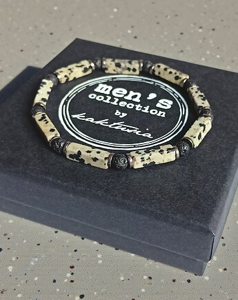 ANTYSTRESOWA, ENERGETYZUJĄCA : delikatna bransoletka : jaspis, lawa, hematyt, kaktusia