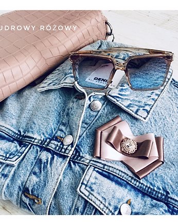 Brosza Cappuccino z Ażurowym Kryształkiem, Pudrowy Różowy