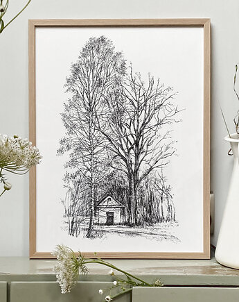 Kapliczka. Grafika art.print., beata sketches
