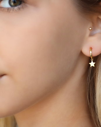Kolczyki gwiazdki srebro 925 pozłacane, Coccola JEWELLERY