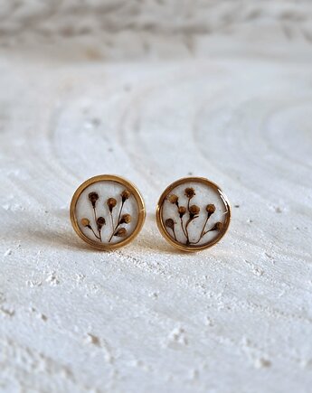 Kolczyki z kolekcji Czarny Bez - z suszonym bzem, Slow Jewelry