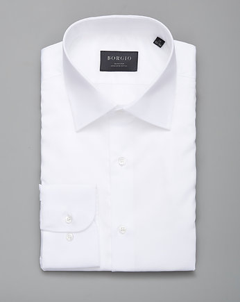 koszula bawełna lavello dł. rękaw biały slim fit 00254 164/170 38, BORGIO