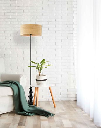 Rustykalna lampa stojąca do salonu ROMA BOHO, LYSNE