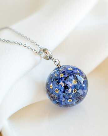 Wisiorek z niezapominajkami, nature gift