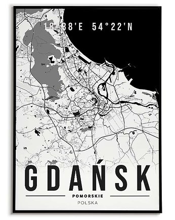 Plakat miasto POLSKA - GDAŃSK 3  obraz MAPA, Bajkowe Obrazki