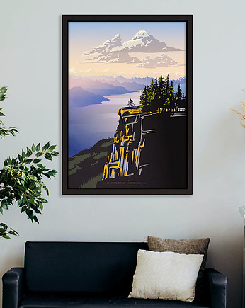 Rowerem w góry - Arrow Lake - plakat fine art, minimalmill