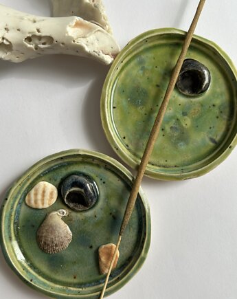 Ceramiczne dwie podstawki na palosanto., PALOLOPULI ceramika