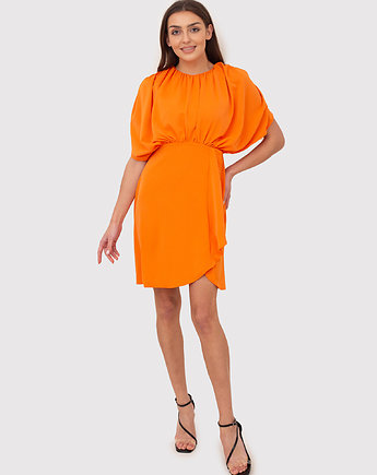 Pomarańczowa sukienka mini o luźnym kroju DA1654 BLOOD ORANGE, OKAZJE - Prezent na Święta