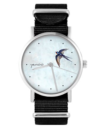 Zegarek - Jaskółka - czarny, nylonowy, yenoo