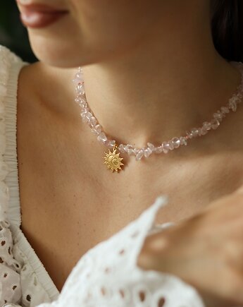 Naszyjnik z Kwarcem Różowym, Księżycowa bijoux