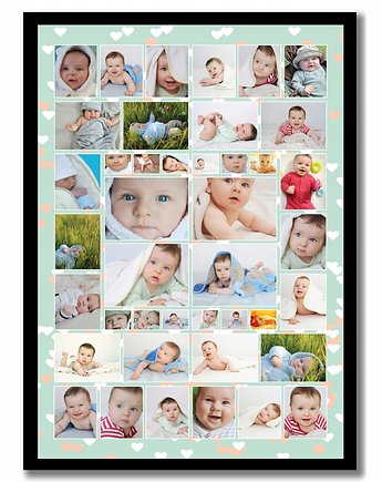 Plakat z twoimi 40 zdjęciami, personalizacja, Sowia Aleja
