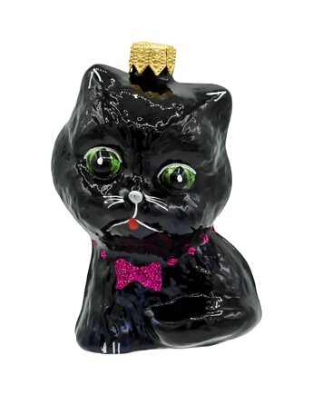 Bombka choinkowa: Kot z muchą: czarny, Syn Bombkarza