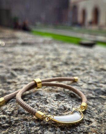 Biała bransoletka na sznurku Dolci, Figa handmade accessories