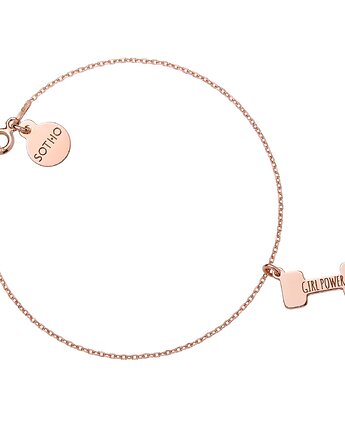 Bransoletka z różowego złota ciężarek GIRL POWER, SOTHO