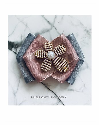 Brosza  z Perłowym Kwiatem z drobniutkimi perełkami NEW, Pudrowy Różowy