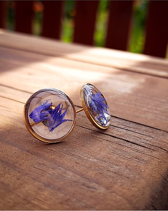 Kolczyki z chabrami, koło, Figa handmade accessories
