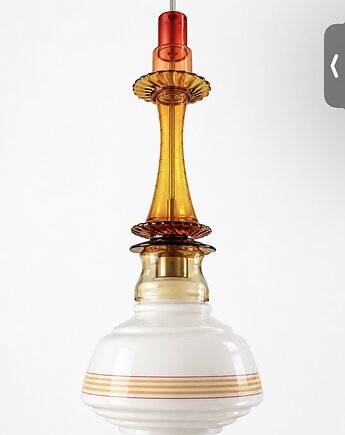 Lampa wisząca szklana artdeco prl vintage retro, .fija.