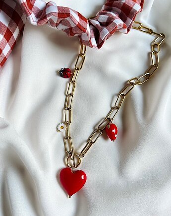 Kolorowy naszyjnik z serduszkiem, MaLa Jewellery