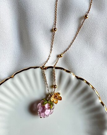 Naszyjnik z różową malinką, MaLa Jewellery