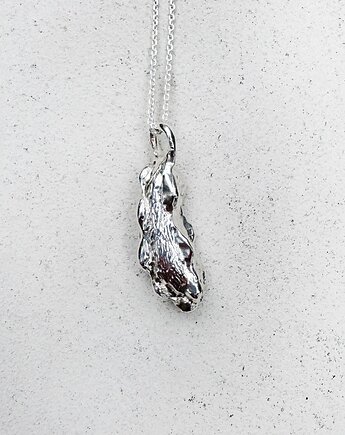 Długi naszyjnik srebrny - Ogórek kiszony, pills.jewelry
