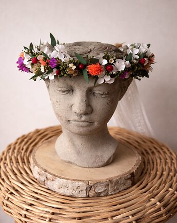 Wianek na głowę eukaliptus + suszki, Łąka