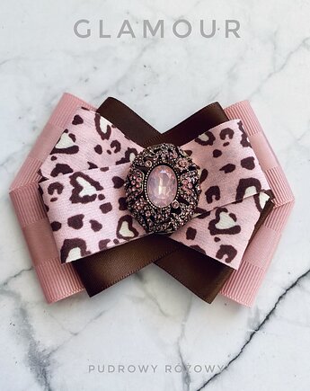 Pudrowa Brosza z kolekcji Glamour z cudownym kryształem