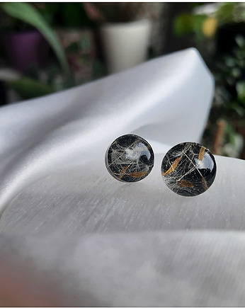 Okrągłe kolczyki sztyfty z dmuchawcem, Figa handmade accessories