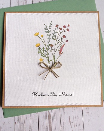 Dla Mamy : kartka handmade : kwiaty, kaktusia